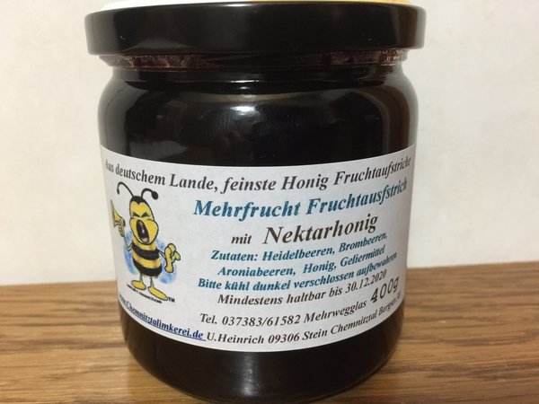 Heidelbeer-Kratzbeer-Aronia-Fruchtaufstrich mit Bienenhonig von Chemnitztalimkerei