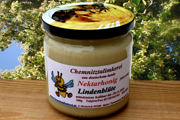 Lindenblüten Bienen Honig 500g Glas Lindenhonig feincrem